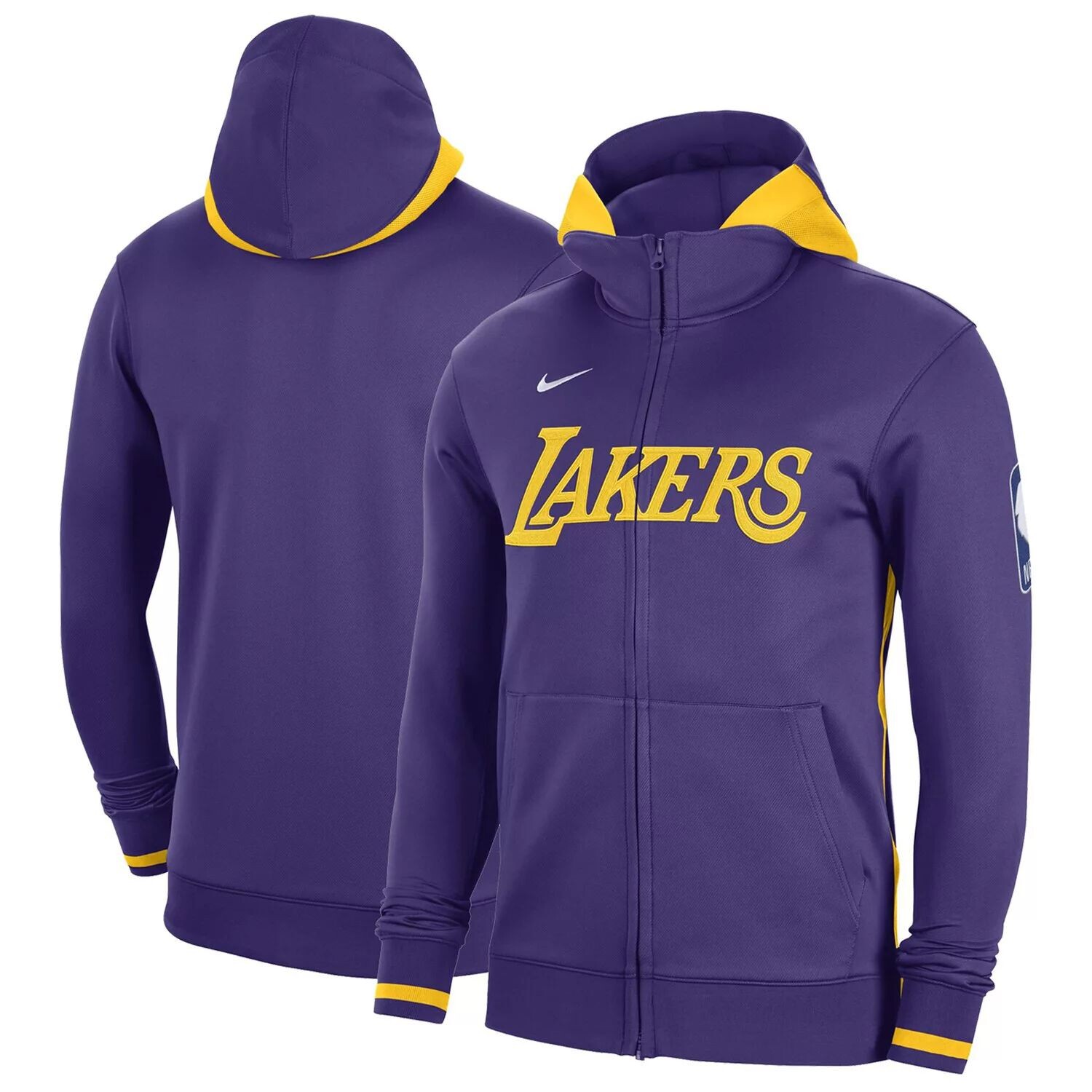 

Мужская фиолетовая толстовка с молнией во всю длину Los Angeles Lakers Authentic Showtime Performance Nike, Фиолетовый