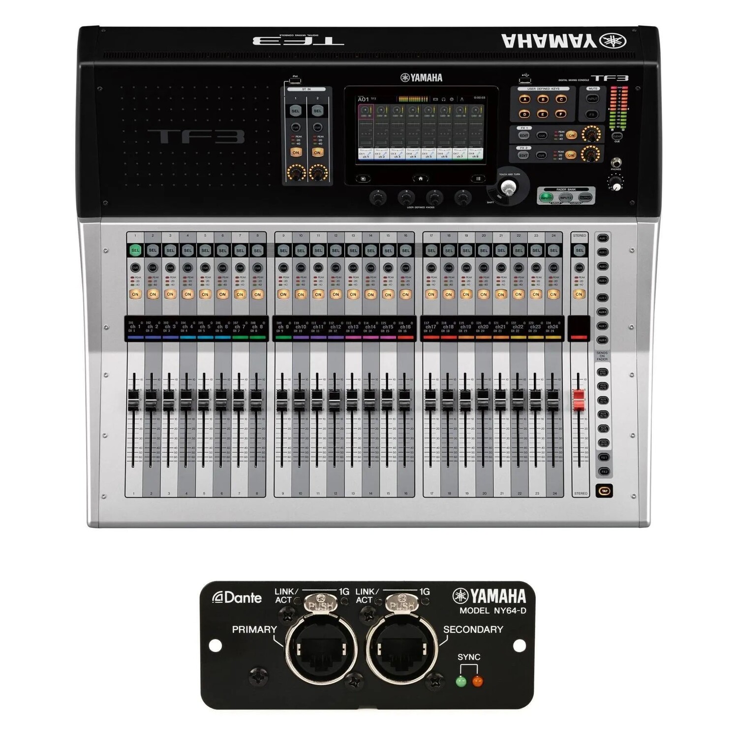 

Новый 48-канальный цифровой микшер Yamaha TF3 с картой Dante