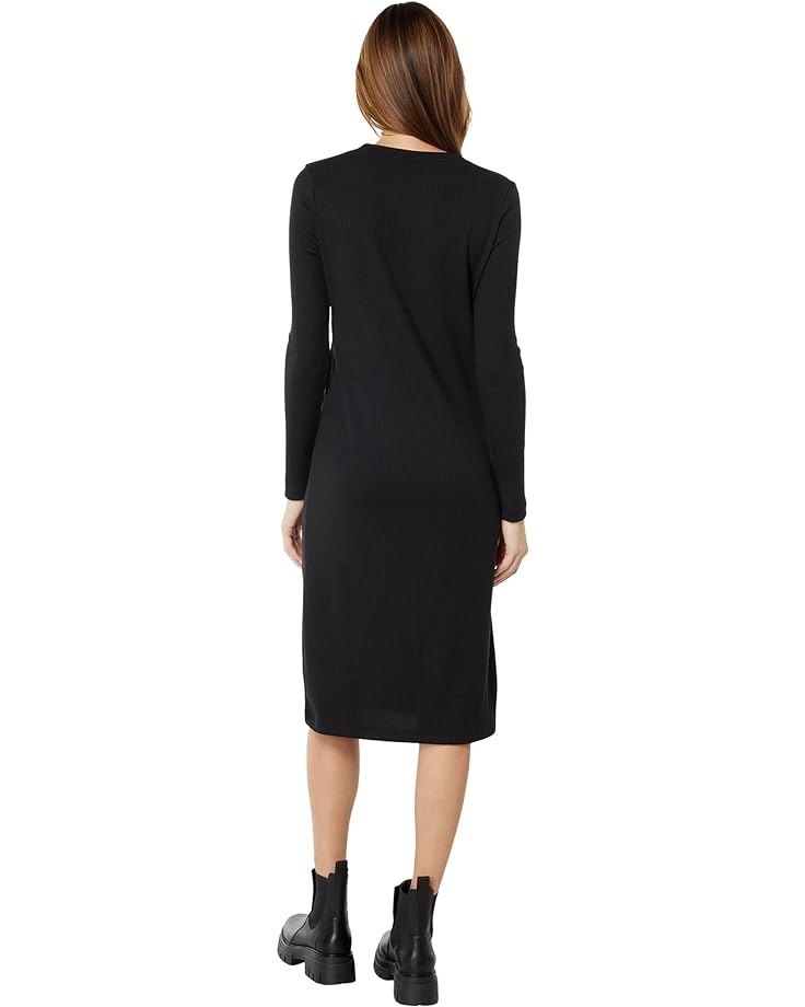 Платье Madewell Long-Sleeve Pocket Tee Dress, реальный черный