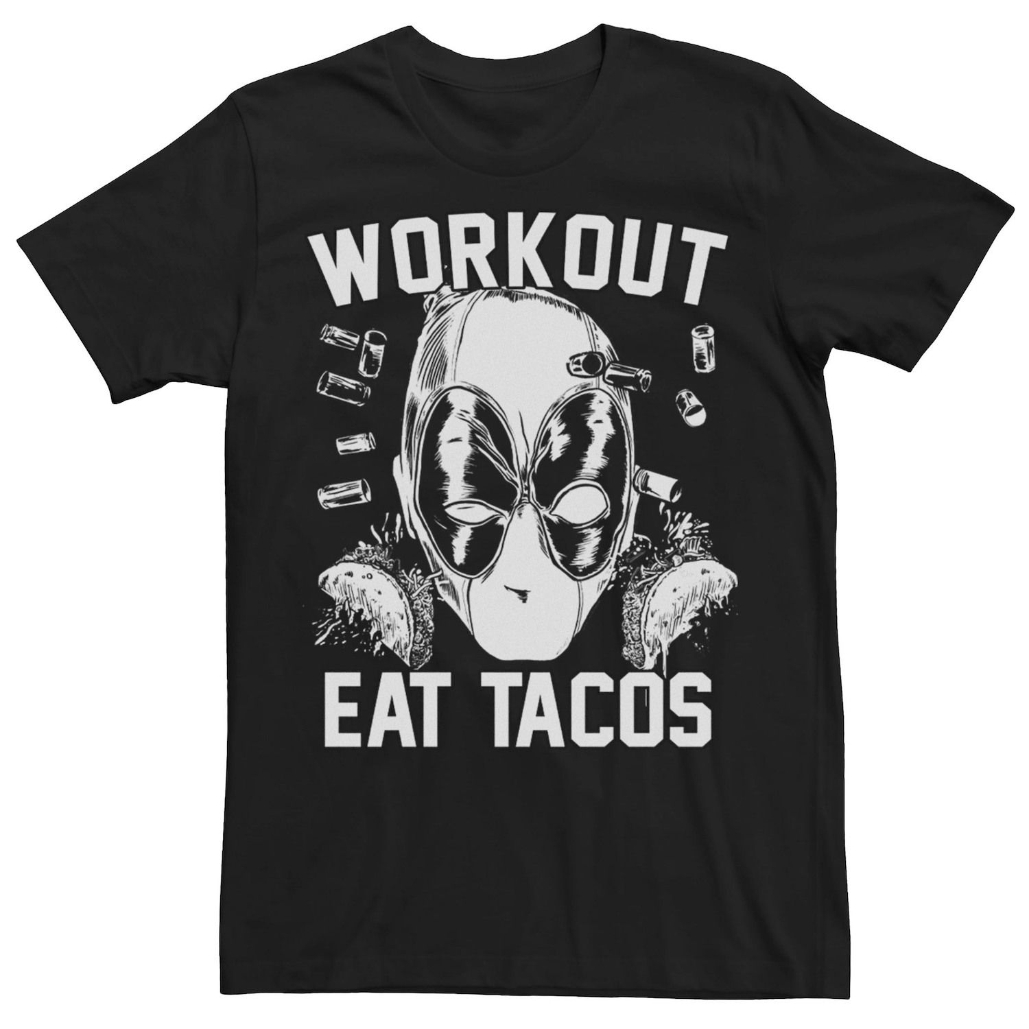 Мужская футболка Deadpool Workout Eat Tacos Marvel мужская футболка mi tacos es mi tacos хизер блэк красный флаг