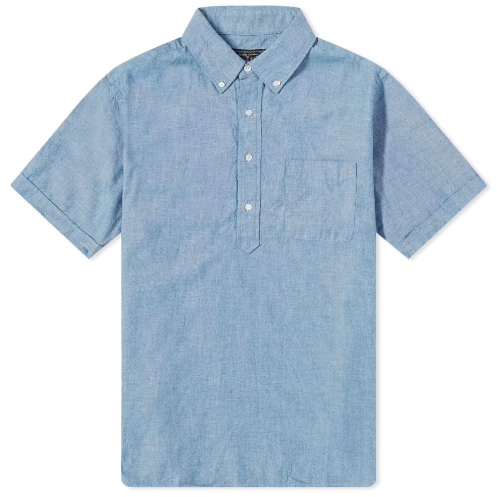 Beams Plus Б.Д.Рубашка из шамбре с короткими рукавами, синий