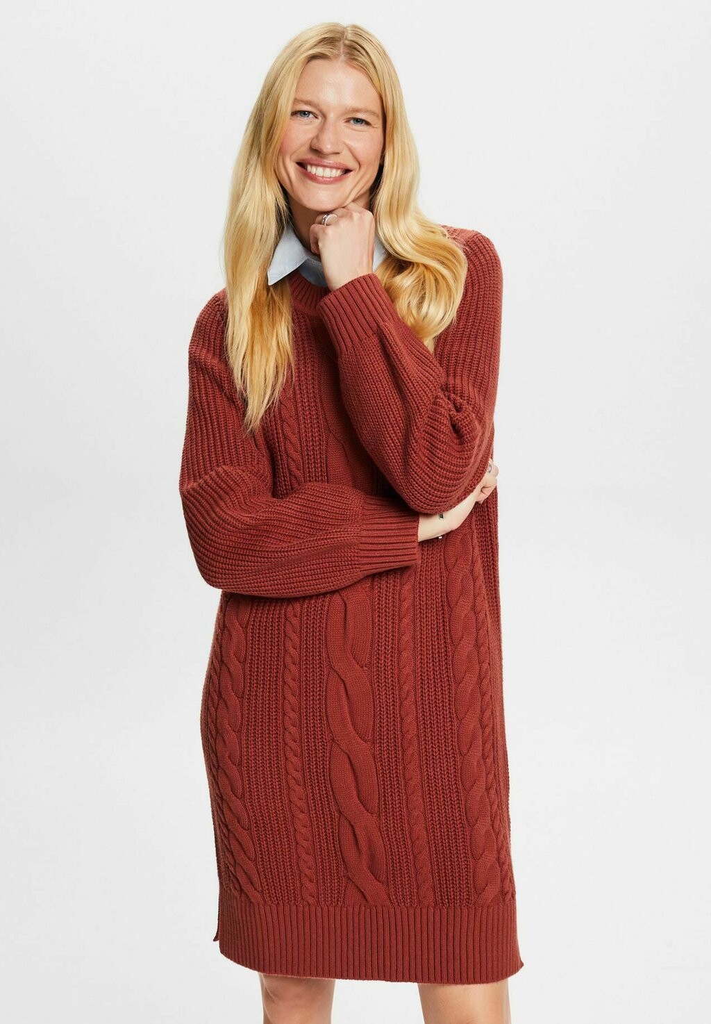 

Вязаное платье Esprit, медный