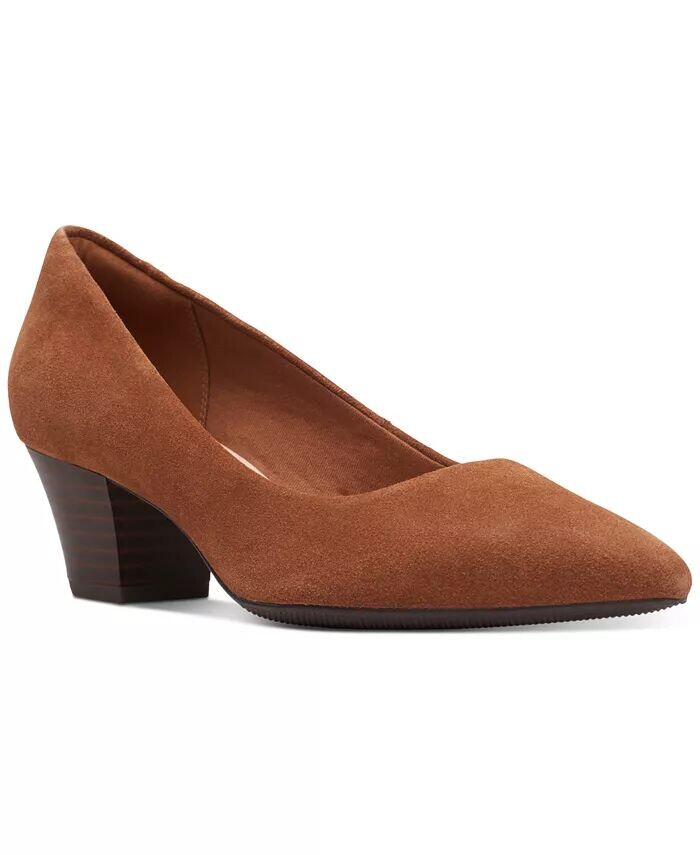 

Женские удобные туфли-лодочки Teresa Step на блочном каблуке Clarks, коричневый