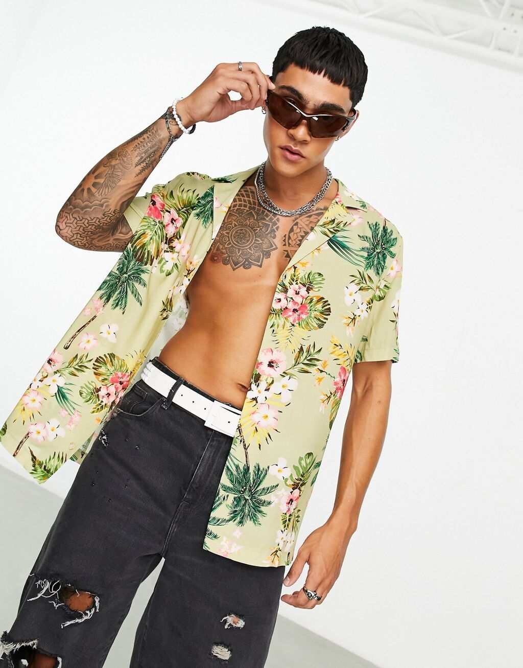 

Свободная рубашка с гавайским принтом ASOS DESIGN
