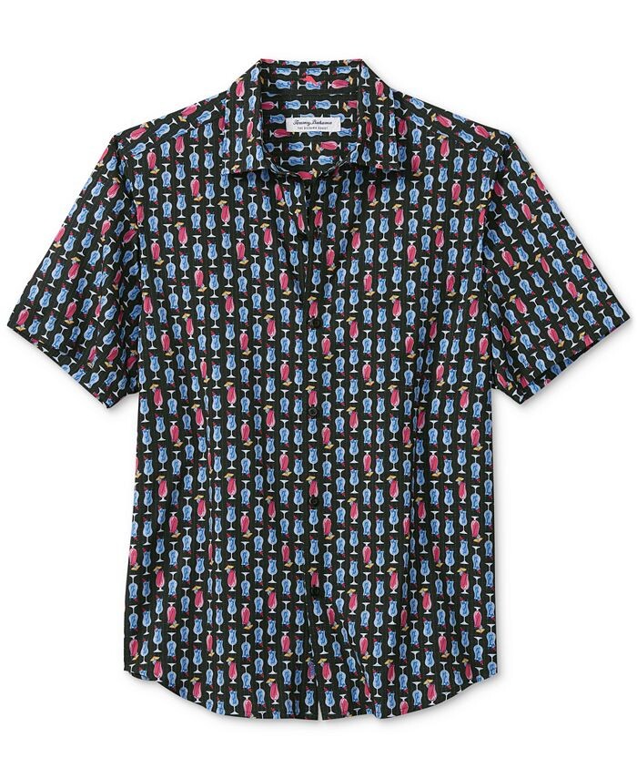 

Мужская рубашка на пуговицах с коротким рукавом Bahama Coast Cocktail Timeчерная Tommy Bahama, черный