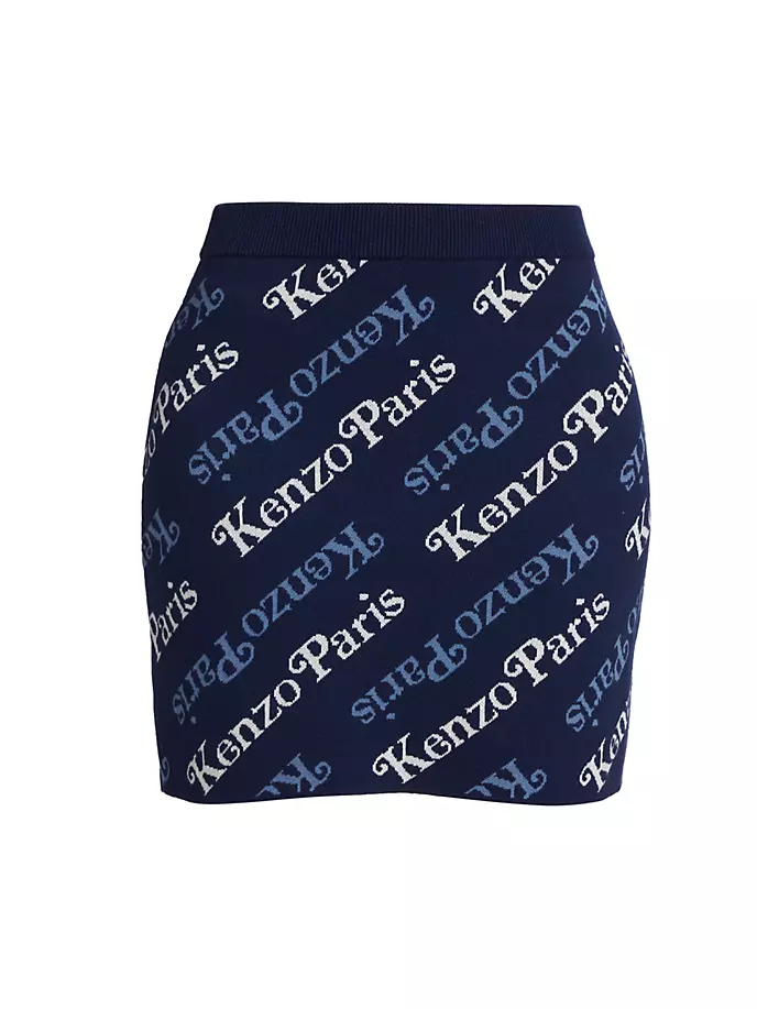 

Мини-юбка из хлопка и шерсти с логотипом Kenzo x Verdy Kenzo, синий