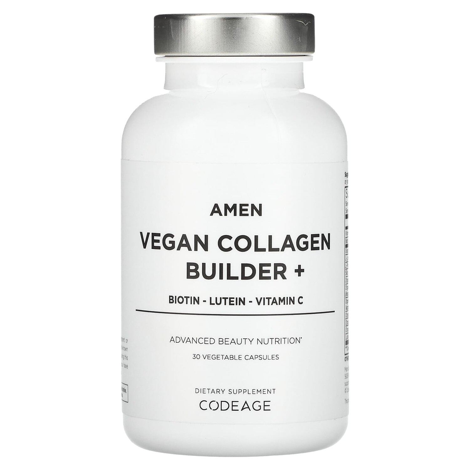 

Amen, Vegan Collagen Builder +, 30 растительных капсул, Codeage