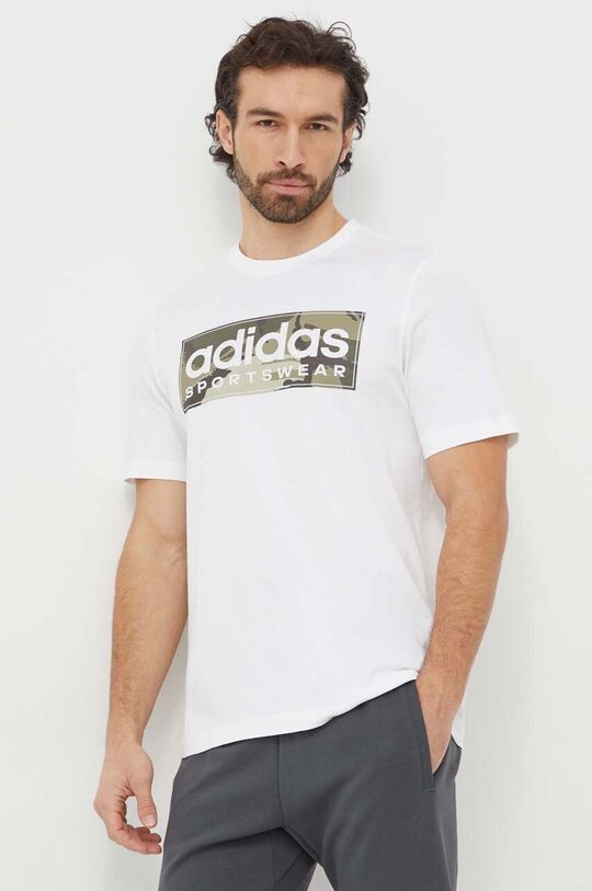 

Хлопковая футболка adidas, белый