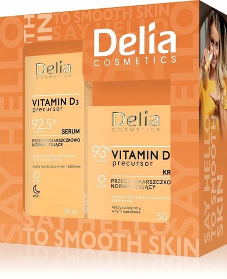 Набор косметики, сыворотка и крем с витамином D3. Delia Cosmetics