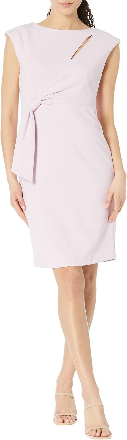

Платье Short Sheath with Keyhole & Knotted Side Detail Calvin Klein, цвет Cherry Blossom