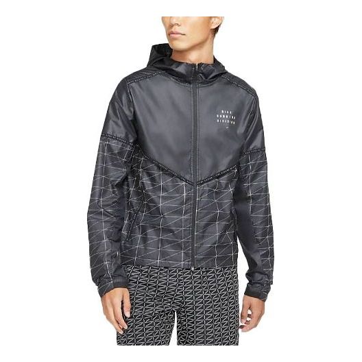 Куртка Nike Flash Run Division Solid Color Alphabet Running Jacket Black, черный