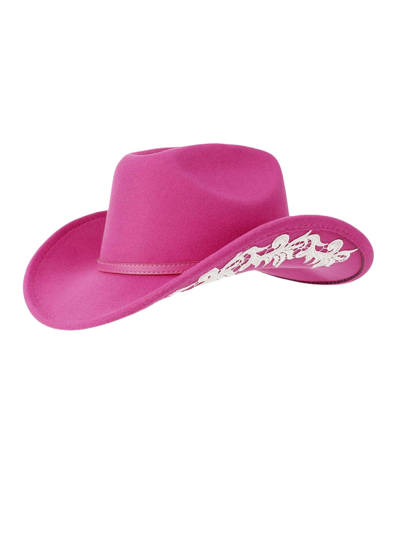 Яркая ковбойская шляпа в стиле допамина, ярко-розовый