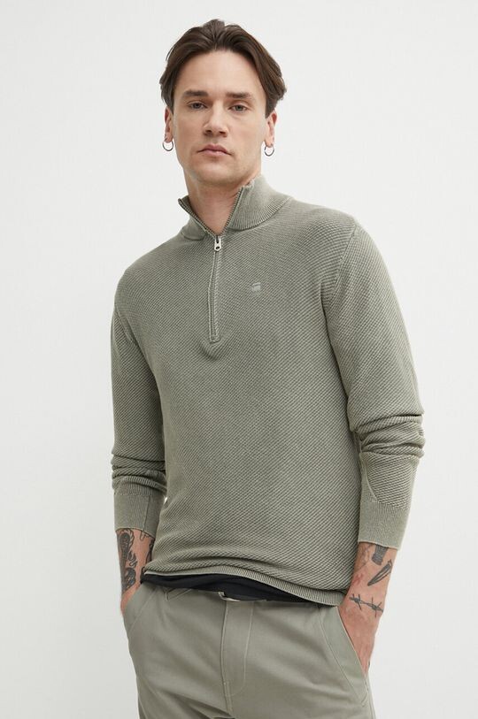 

Хлопковый свитер G-Star Raw, зеленый