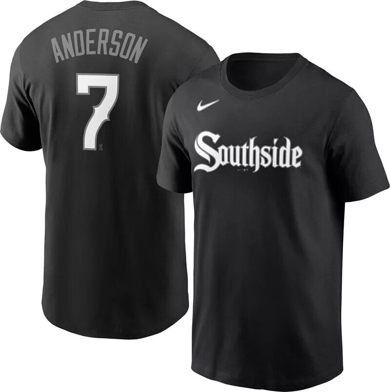 

Черная мужская футболка Nike Chicago White Sox Tim Anderson #7 2021 City Connect