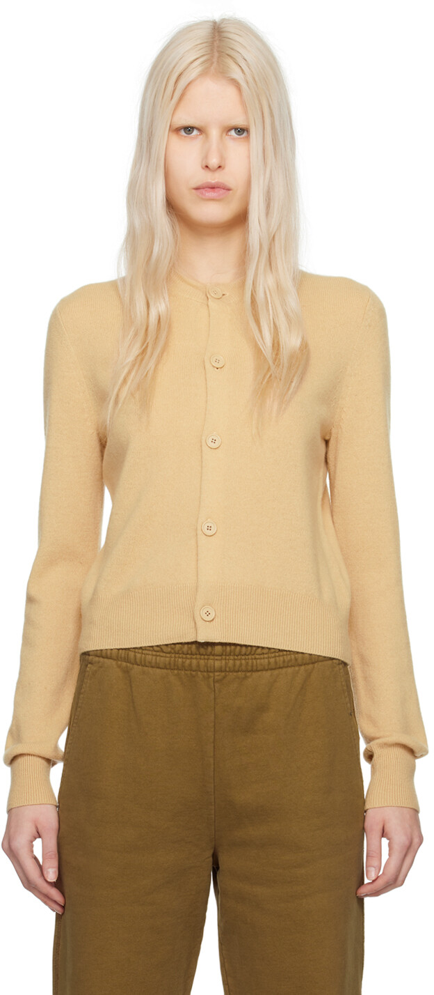 

Бежевый кардиган с круглым вырезом Acne Studios, цвет Biscuit beige