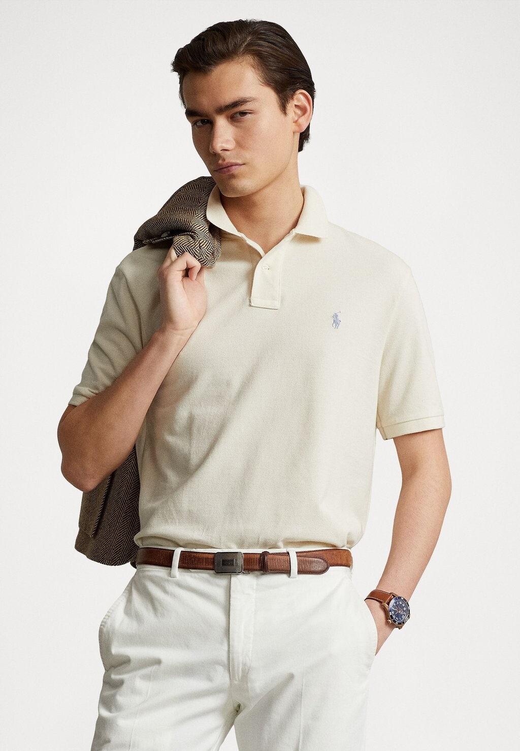 

Поло КОРОТКИЙ РУКАВ Polo Ralph Lauren, кремовые направляющие