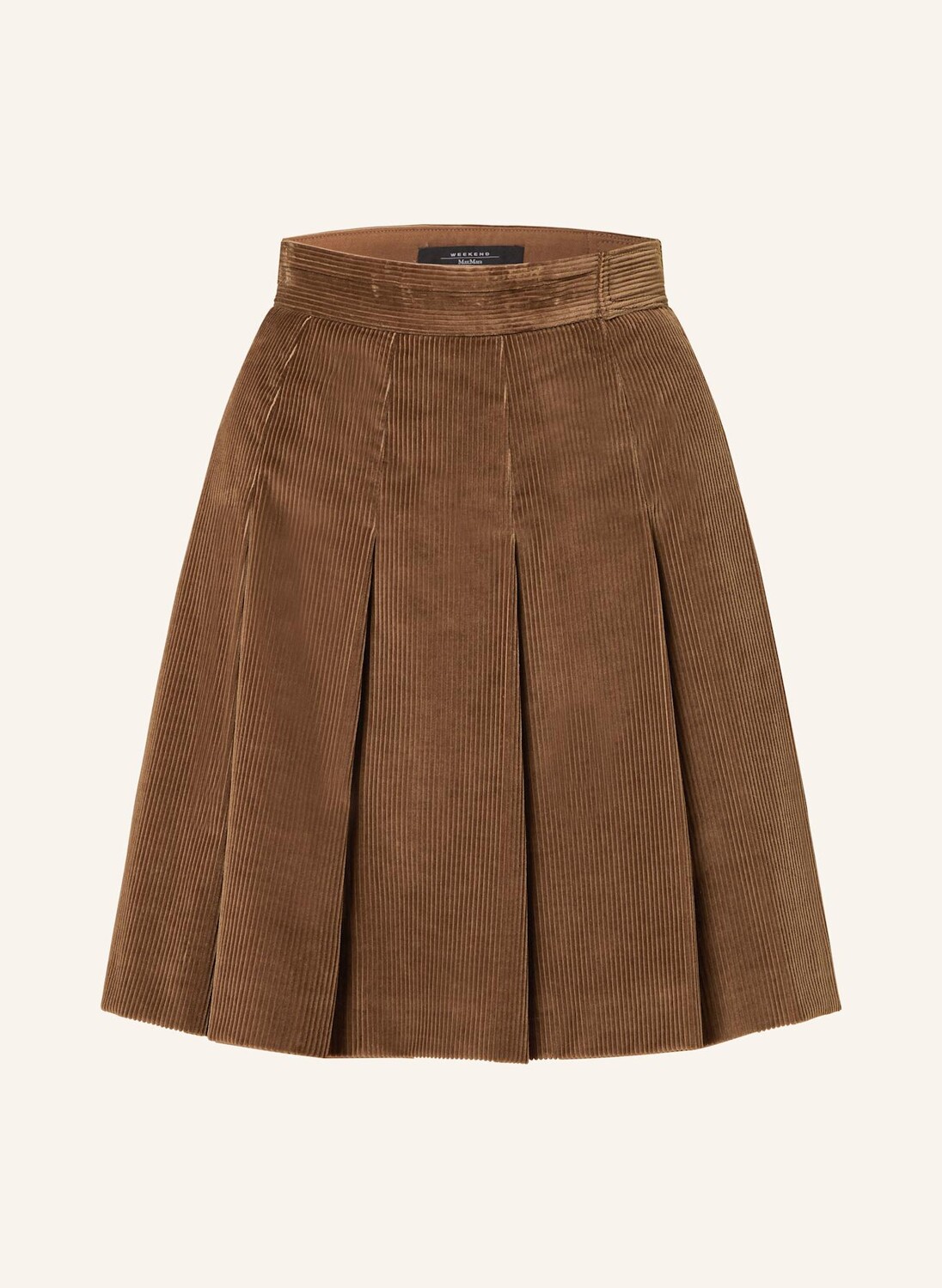 

Плиссированная юбка Zucca из вельвета Weekend Max Mara, коричневый
