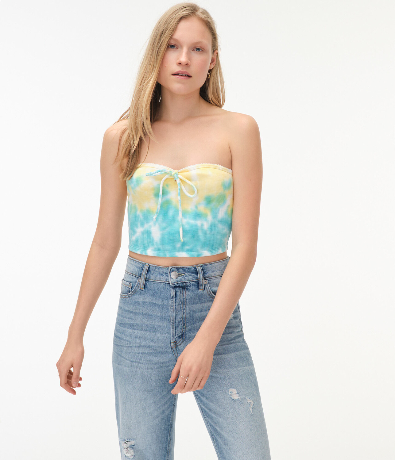 

Трансформируемый топ с бретелькой на шее/трубой Tie-Dye Aeropostale, зеленый