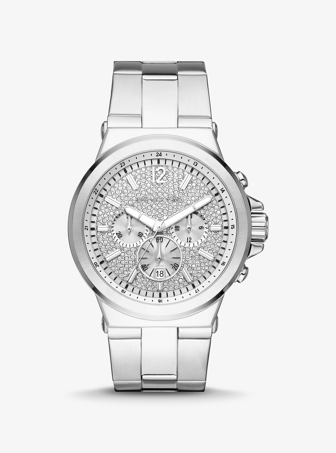 

Крупногабаритные серебристые часы Dylan Pavé Michael Kors, серебряный
