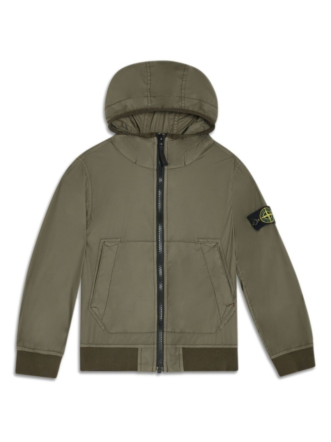 

Пуховик с капюшоном и логотипом Compass Stone Island Junior, зеленый