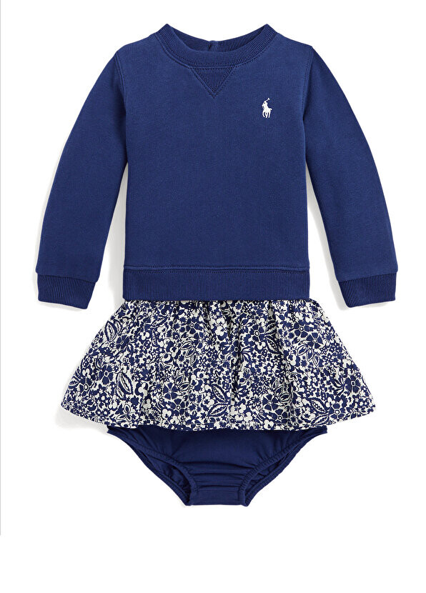 

Синее платье с цветочным принтом для девочки Polo Ralph Lauren