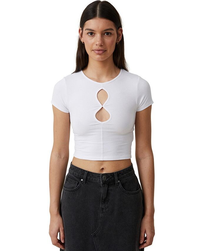 

Женский топ с короткими рукавами Bailey Keyhole COTTON ON, белый