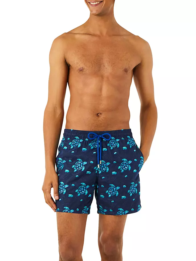 Тканые шорты для плавания Turtles Jewel Vilebrequin, синий цена и фото