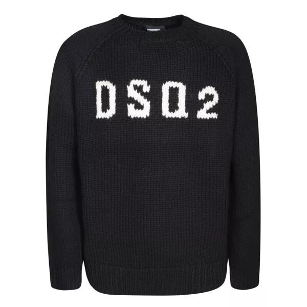 

Пулловер intarsia- logo pullover in wool Dsquared2, черный
