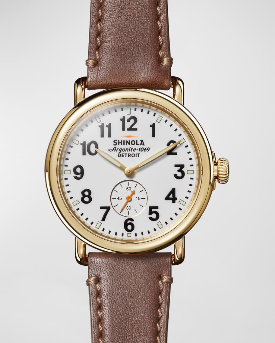 

Мужские часы The Runwell с кожаным ремешком, 41 мм Shinola