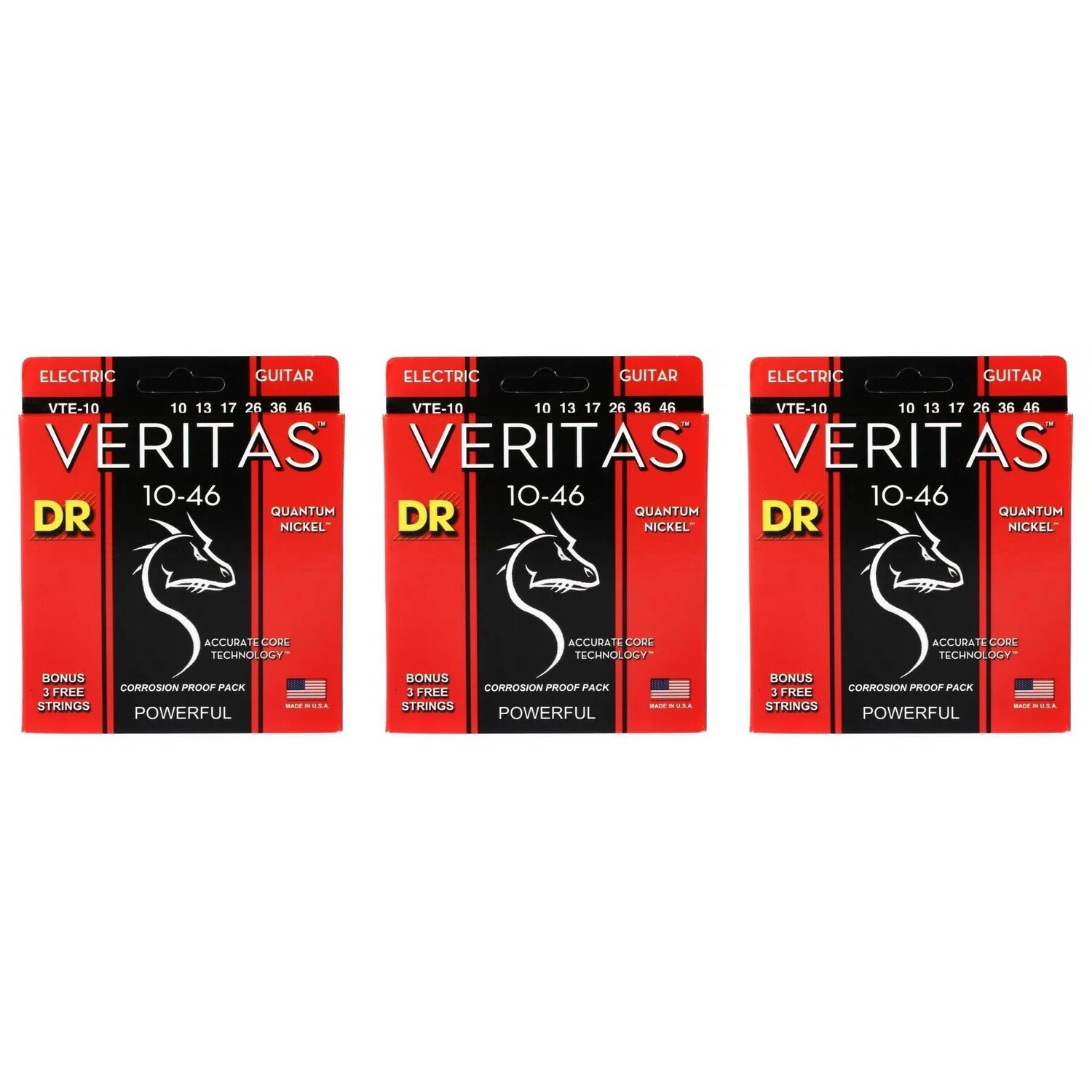 

Струны для электрогитары DR Strings VTE-10 Veritas — .010–.046, средние (3 шт.)