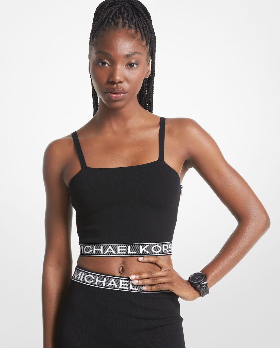 

Женская майка эластичной вязки Michael Michael Kors, черный