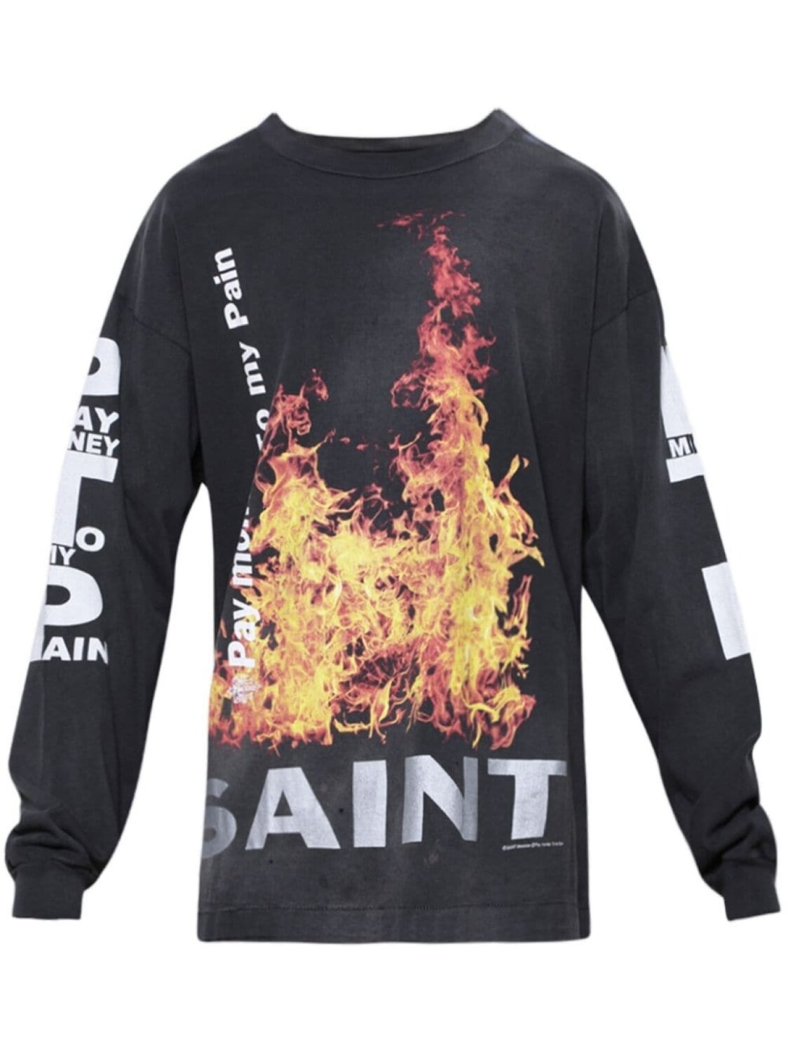 

Хлопковая толстовка с графическим принтом Fire SAINT MXXXXXX, черный