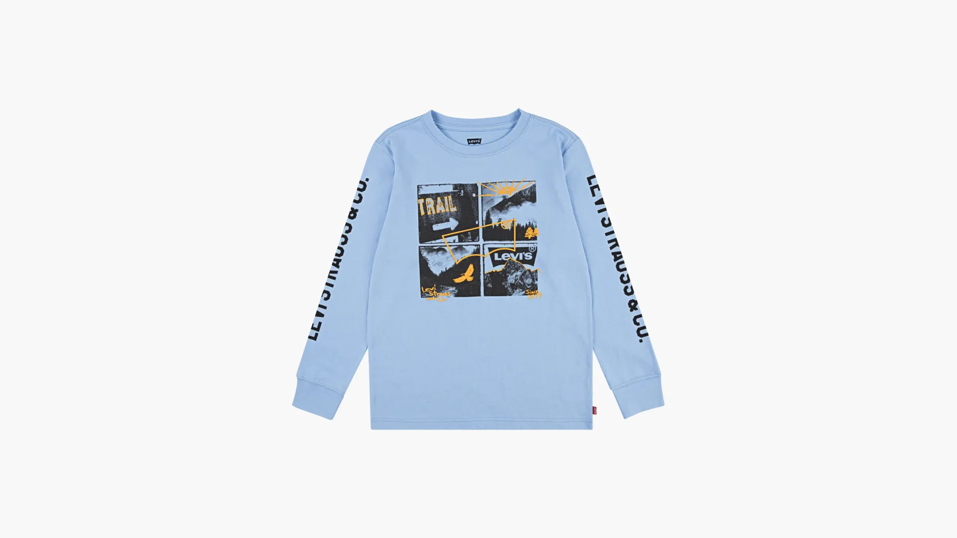 

Футболка с длинными рукавами Follow the Trail для больших мальчиков 8–20 лет Levi's, синий