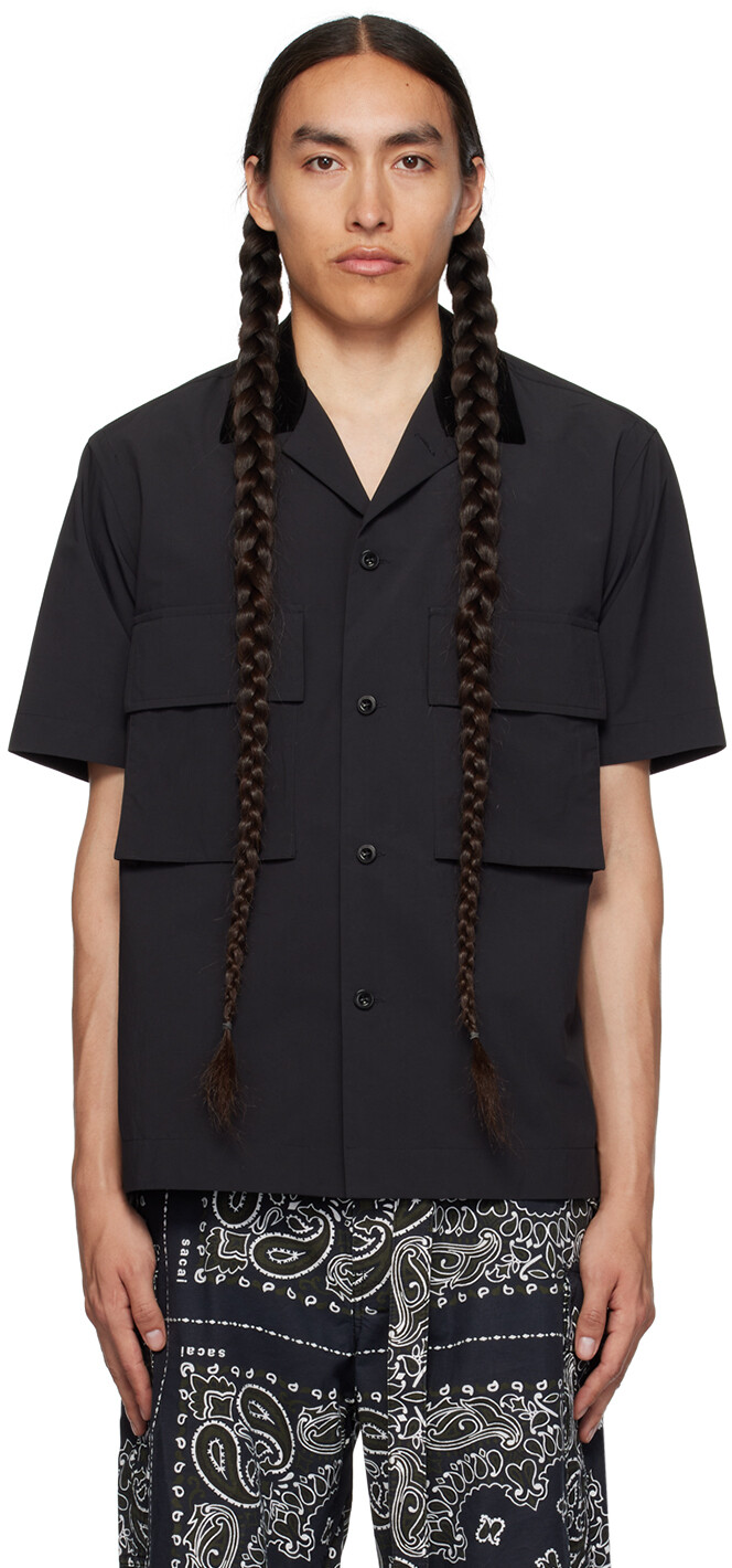 

Черная матовая рубашка sacai