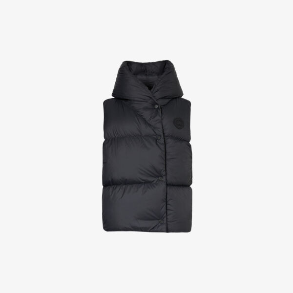 

Пуховый жилет с капюшоном и нашивкой-логотипом Canada Goose, черный