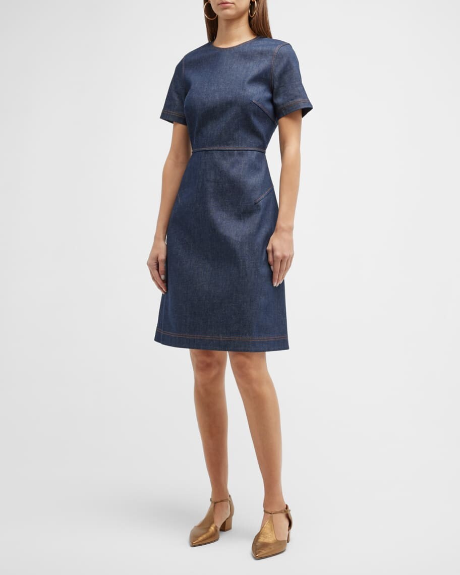 

Джинсовое платье с короткими рукавами Lafayette 148 New York