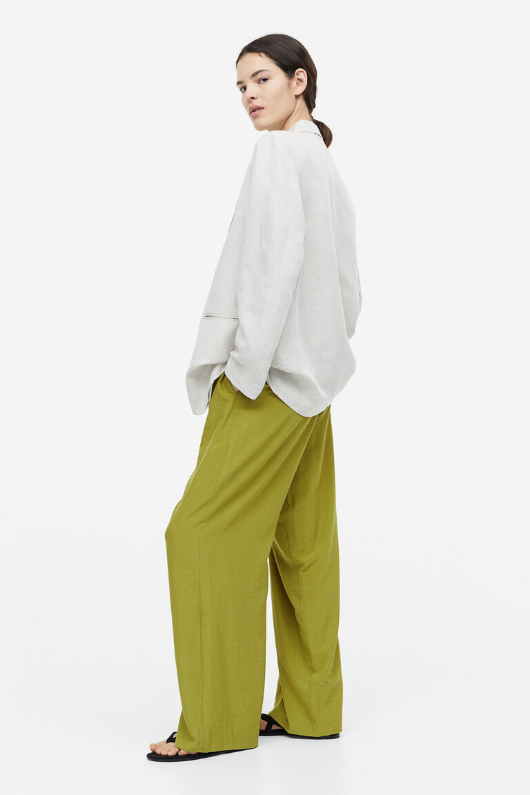 Широкие брюки H&M, зеленый