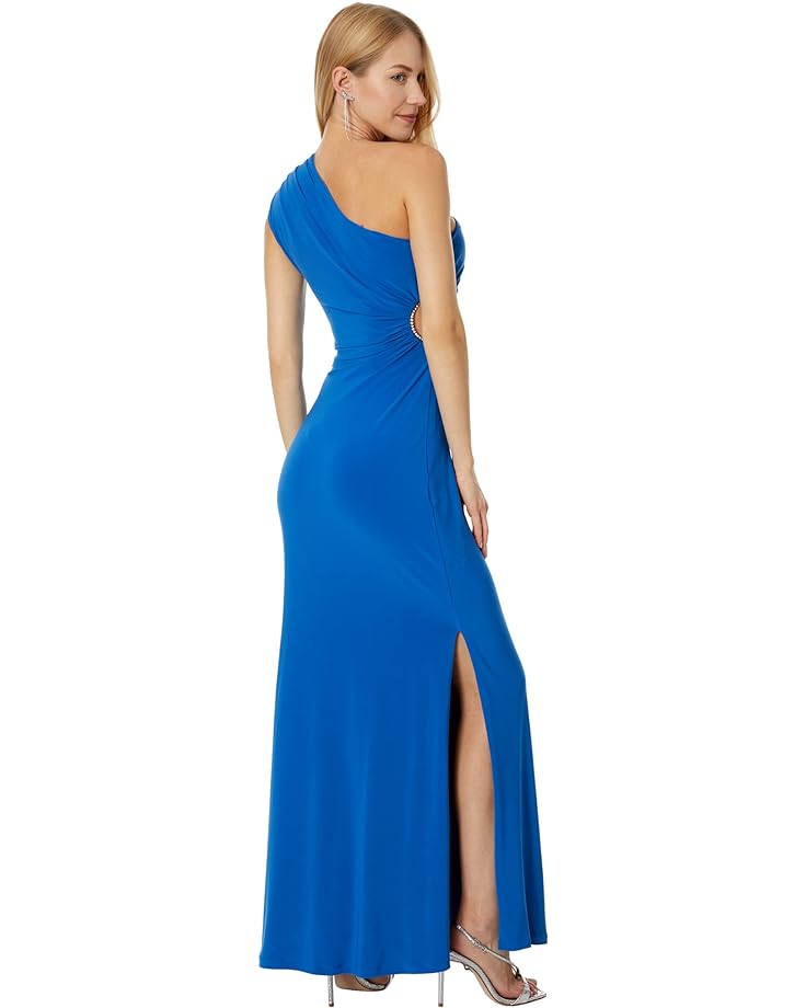 Платье BCBGMAXAZRIA One Shoulder Gown, синий платье bcbgmaxazria printed halter gown
