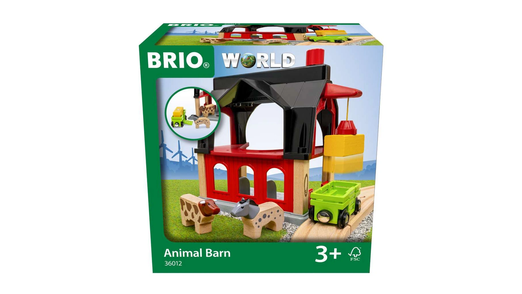 Поезд Brio Сарай для животных с вагоном для сена комплект аксессуаров для поезда для детей от 3 лет и старше