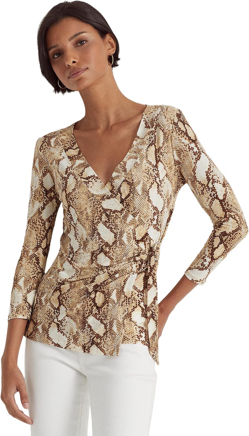 

Топ из эластичного джерси с принтом LAUREN Ralph Lauren, цвет Cream Multi