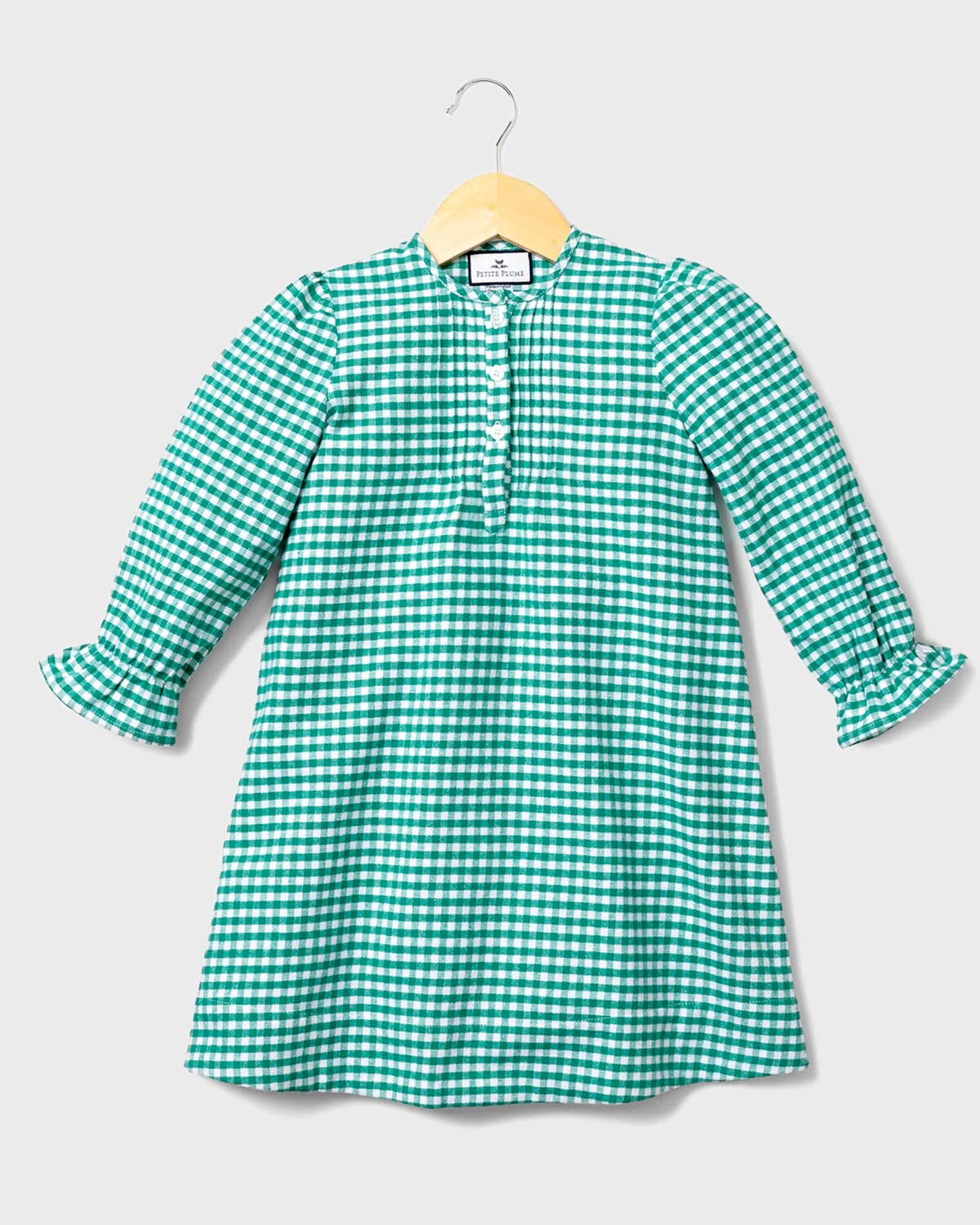 

Фланелевая ночная рубашка Beatrice в мелкую клетку, размер 6M-14 Petite Plume, цвет Green