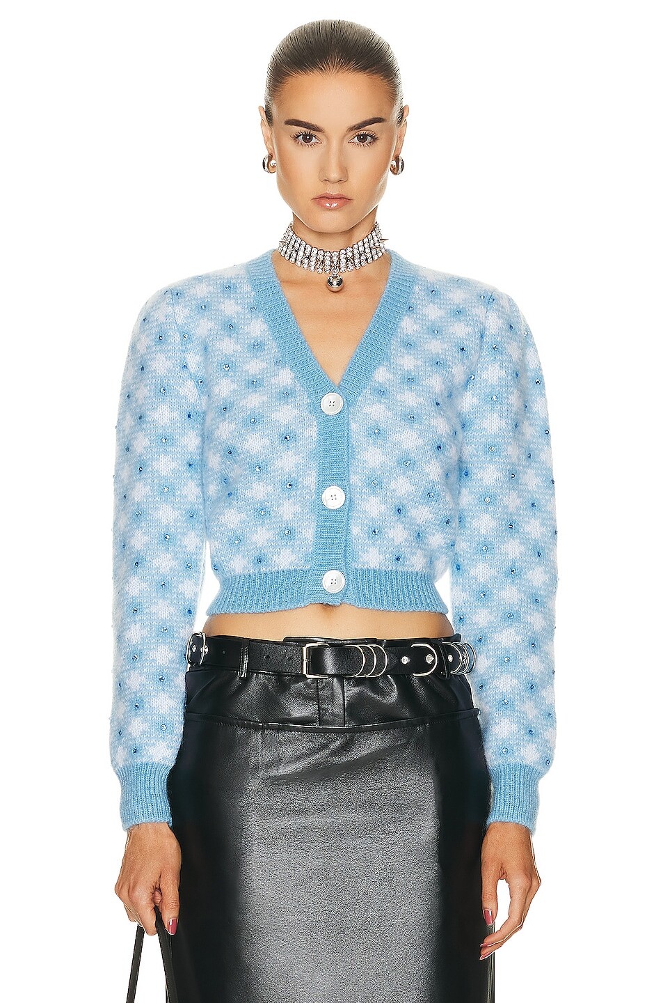 

Кардиган Alessandra Rich Long Sleeve, цвет Light Blue