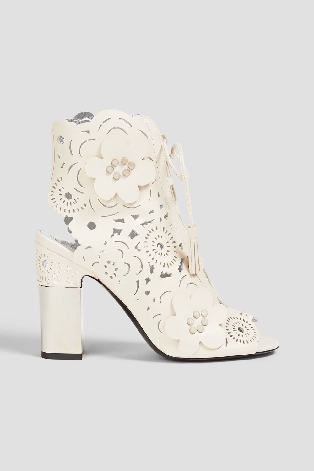 

Ботильоны из замши с лазерной резкой Roger Vivier, белый