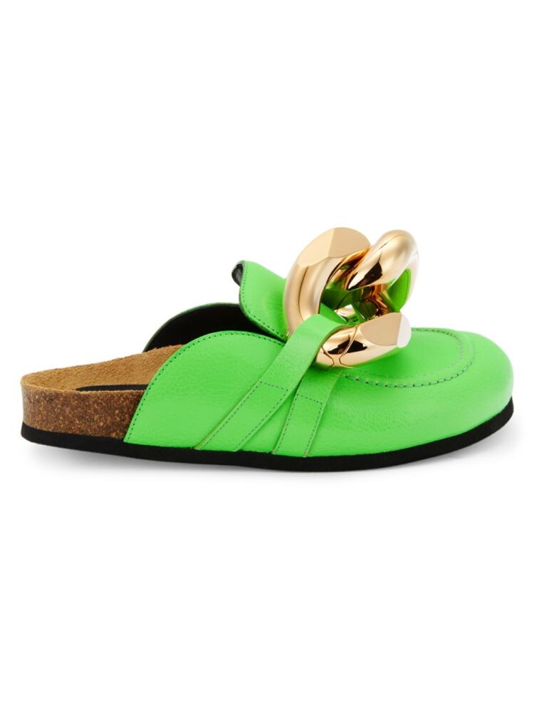 

Кожаные мюли на платформе Jw Anderson, цвет Crack Green