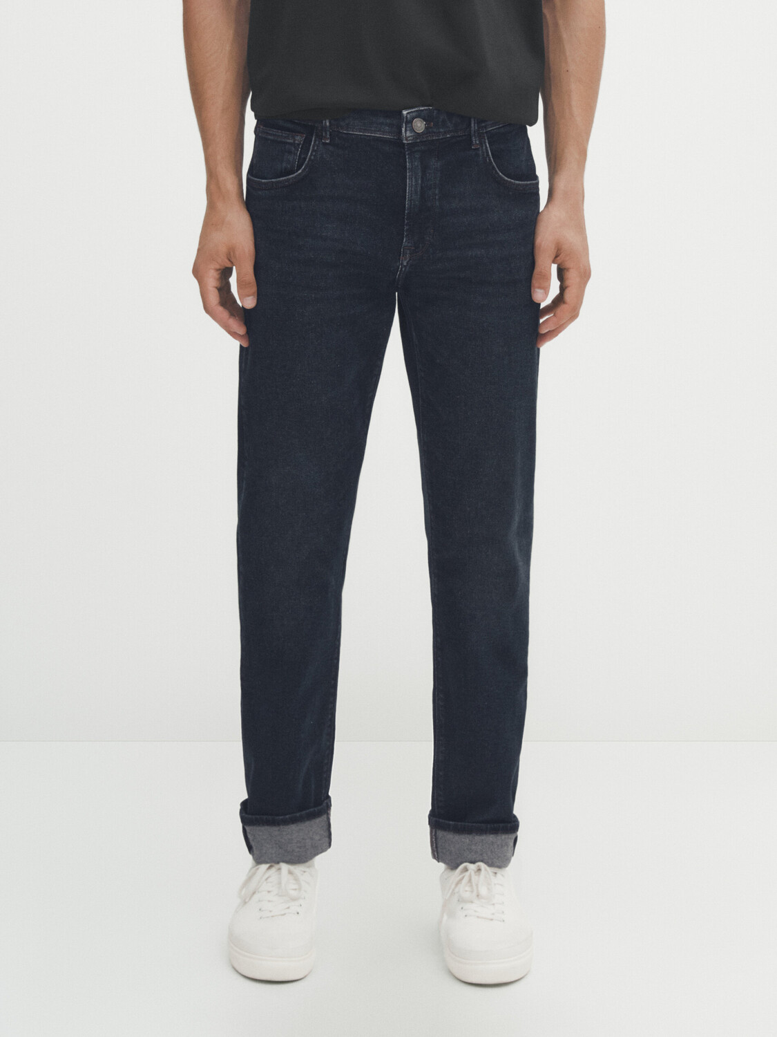 

Джинсы однородного кроя dirty wash Massimo Dutti, индиго