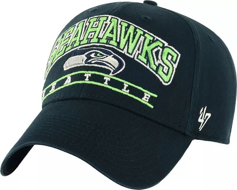 

Мужская темно-синяя регулируемая кепка Seattle Seahawks Fletcher MVP '47