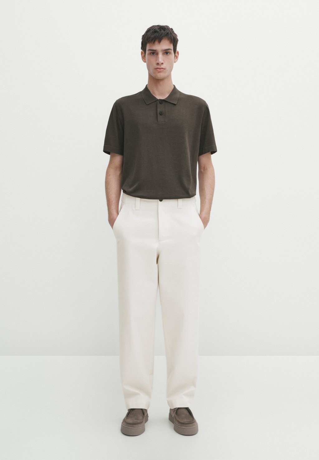 

Рубашка поло STUDIO SHORT SLEEVE Massimo Dutti, цвет dark grey
