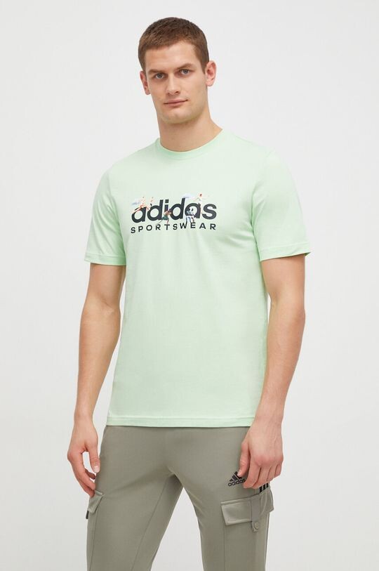 

Футболка Adidas из хлопка adidas, зеленый