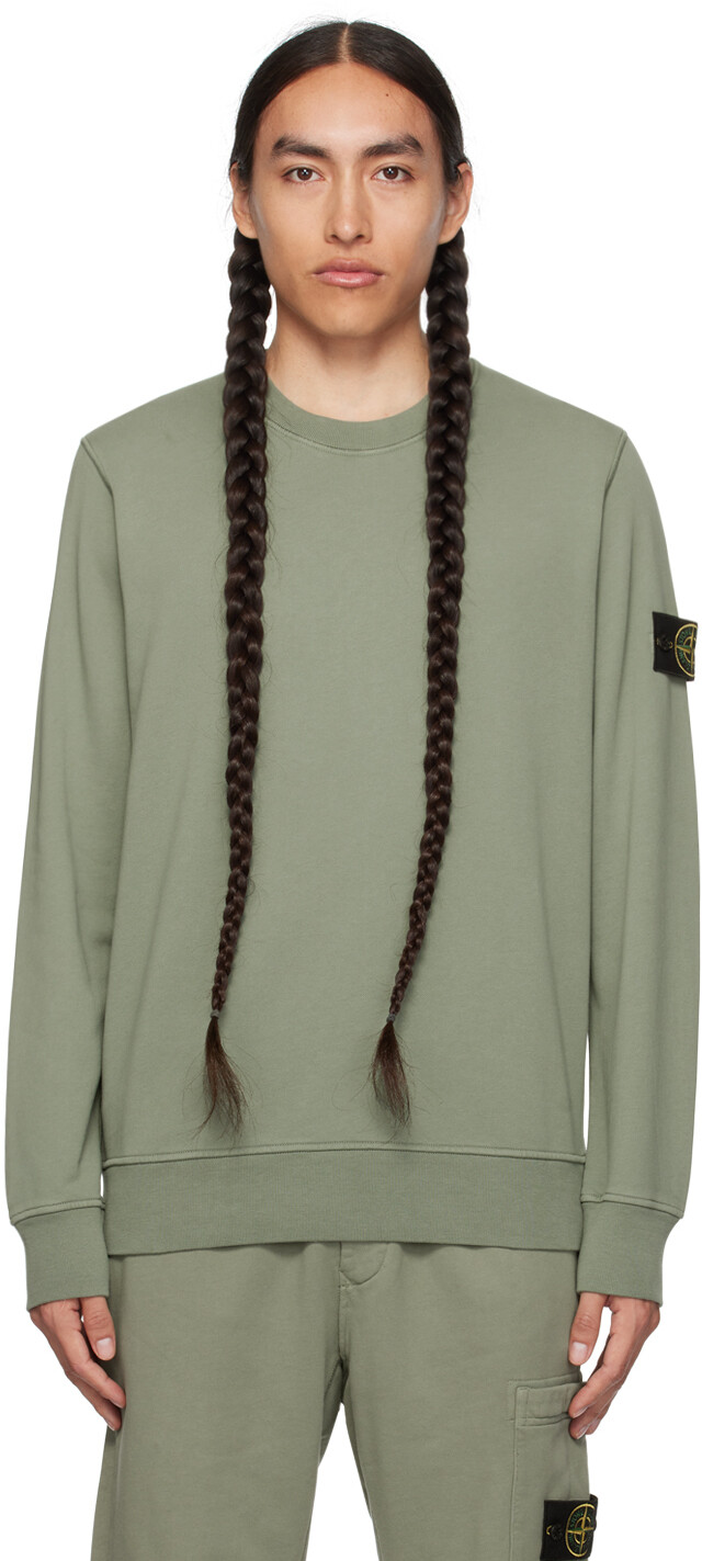 

Зеленый свитшот с круглым вырезом Stone Island