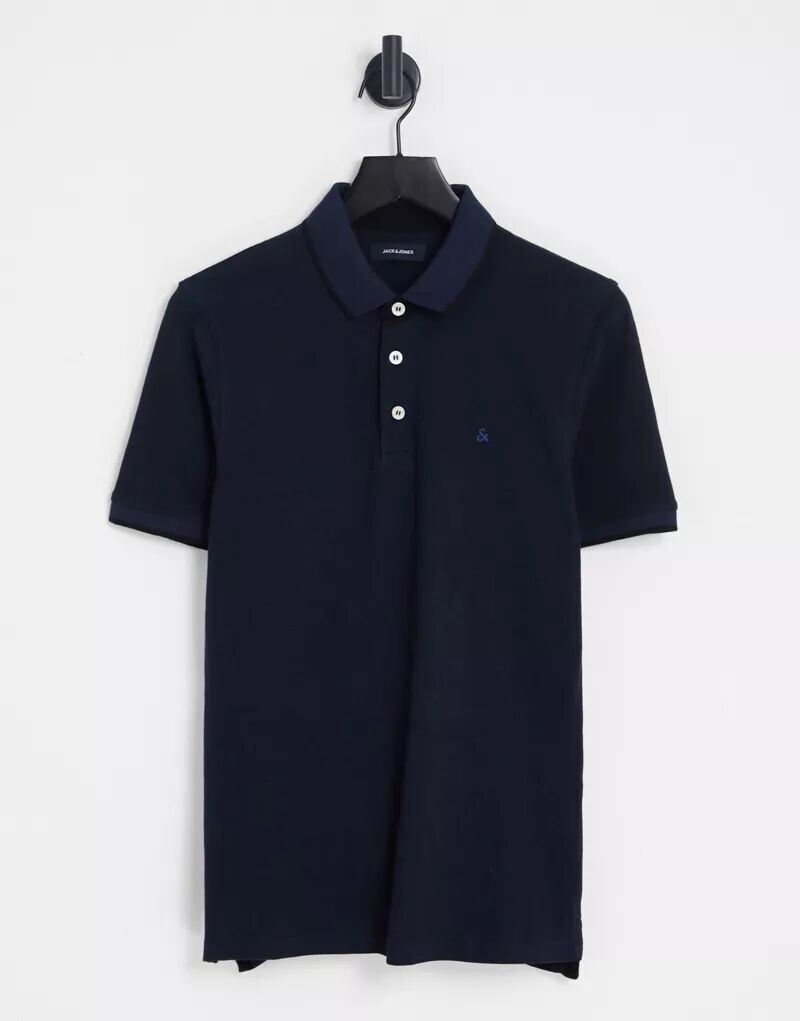 

Темно-синяя рубашка-поло из джерси Jack & Jones Essentials